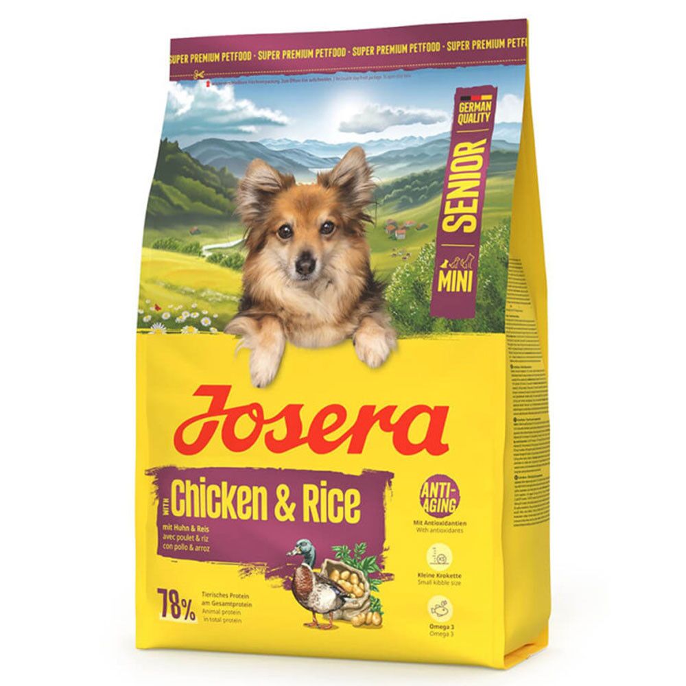 Josera Senior Mini – Ração seca para cão sénior de porte pequeno de Frango e Arroz