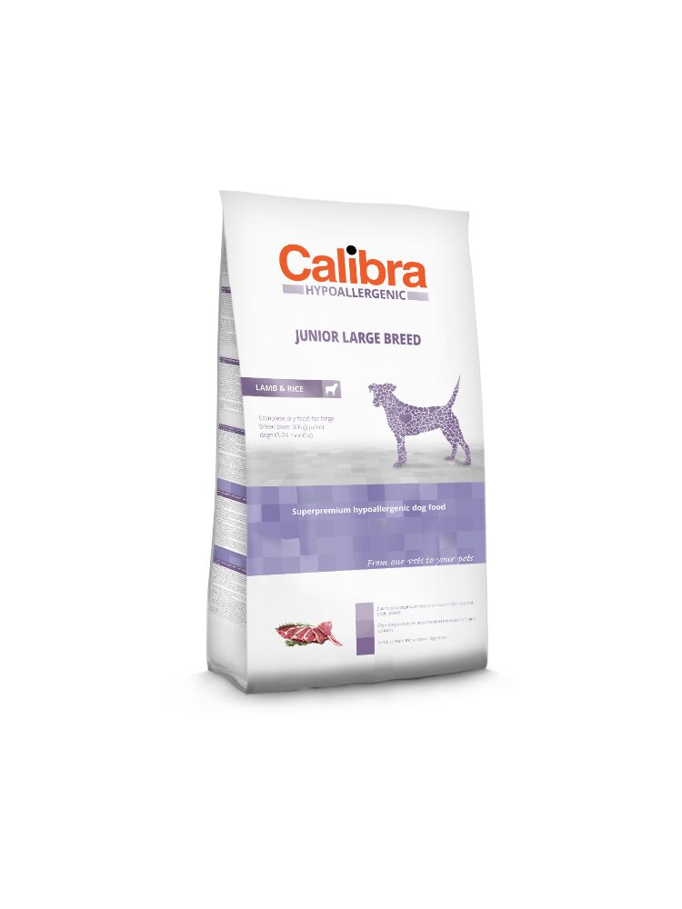 Calibra Dog Junior Large Breed Borrego e Arroz - Hipoalergénica - 3Kg