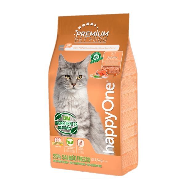 HappyOne Premium Gato Adulto Salmão Fresco 1.5Kg