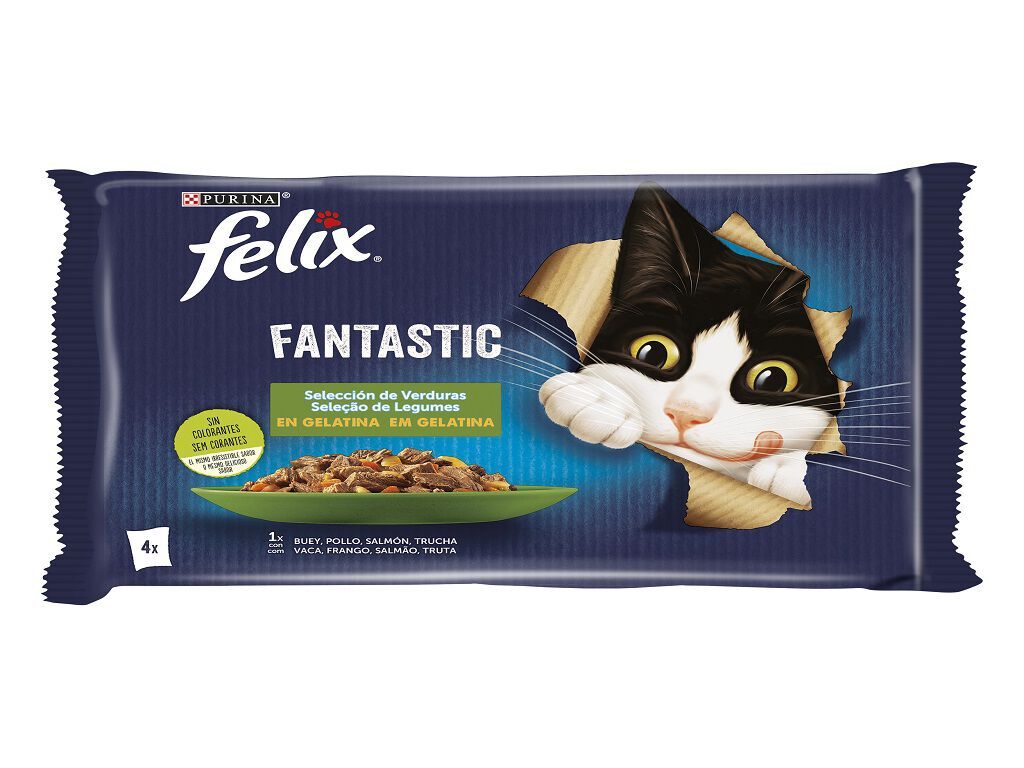 Purina Cat Felix Fantastic Seleção de Legumes 4x 85g