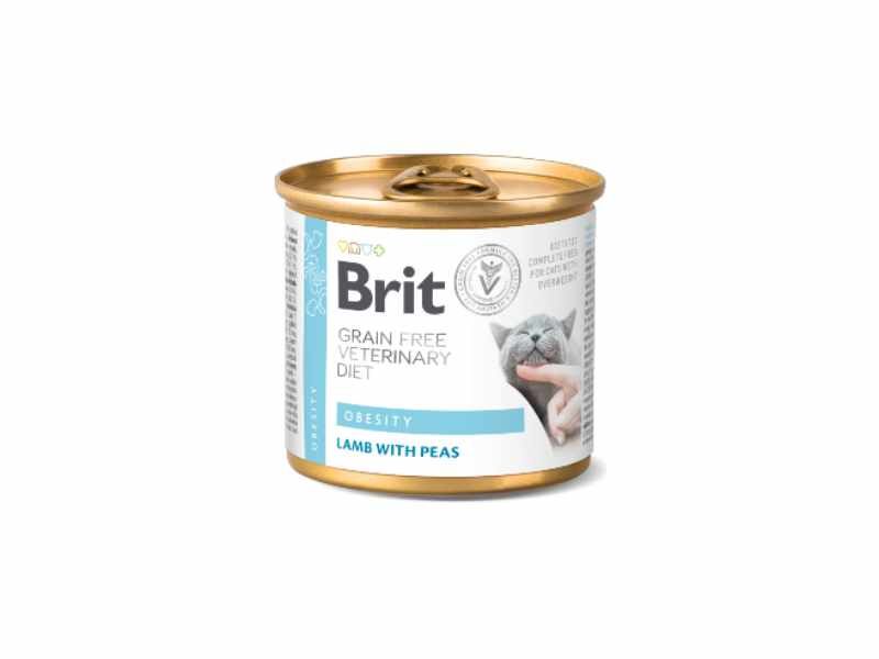 Brit Veterinary Diet Cat Obesity Grain-Free Lamb with Pea - Wet