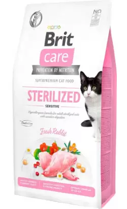 Brit Care Cat Grain Free Sterilized Sensitive  Rabbit e Peas