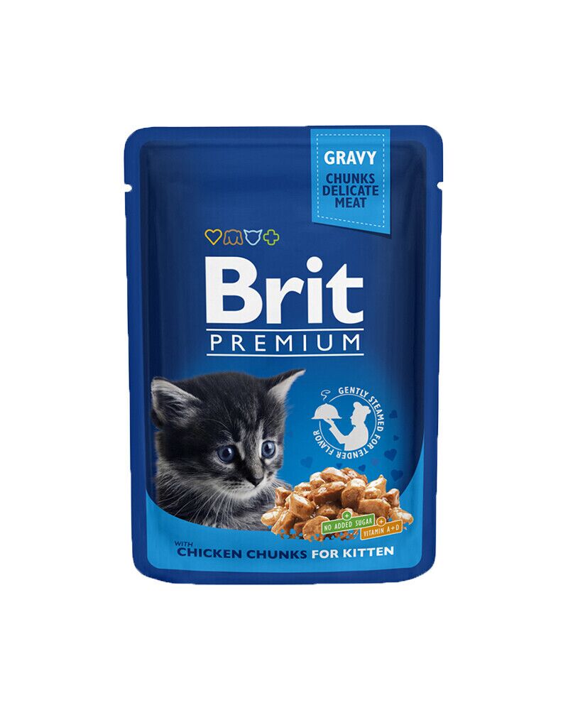 Brit Blue Cat Kitten Wet Chicken Chunks