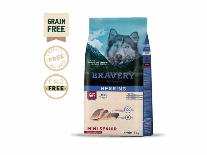 Bravery Cão Sénior mini adulto - Herring