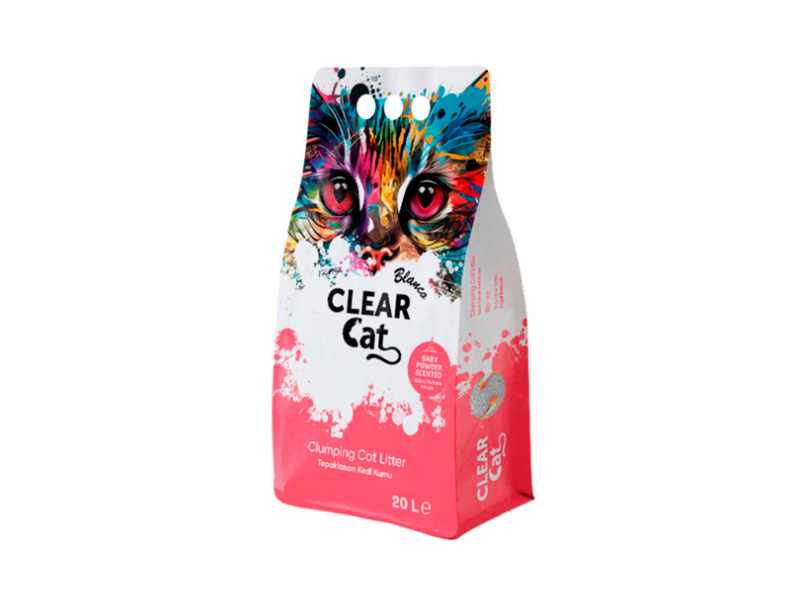 Areia Aglomerante Blanco Litter Baby Powder Talco da Clear Cat