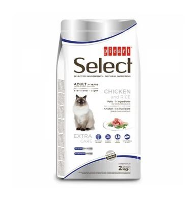 Picart Cat Select Sterilised/Light +7 Adulto - Frango e Arroz 2Kg