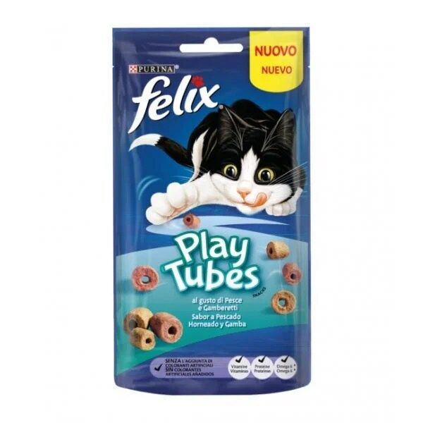 Purina Cat - Felix Play Tubes Snack Peixe Assado e Camarão 50g