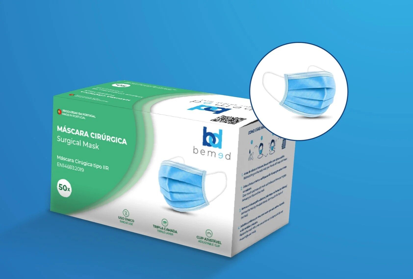 Máscara Cirúrgica Tipo II - 50 Uni