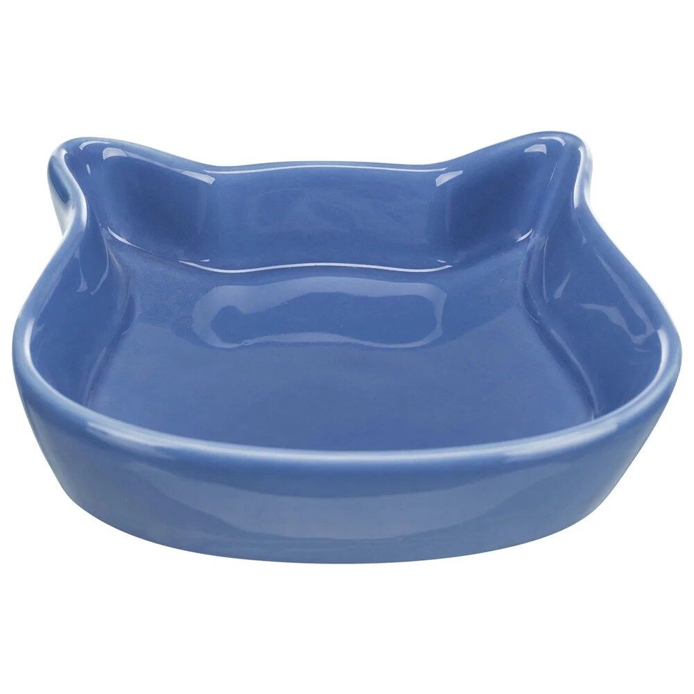 Gamela azul em cerâmica cara de Gato da Trixie