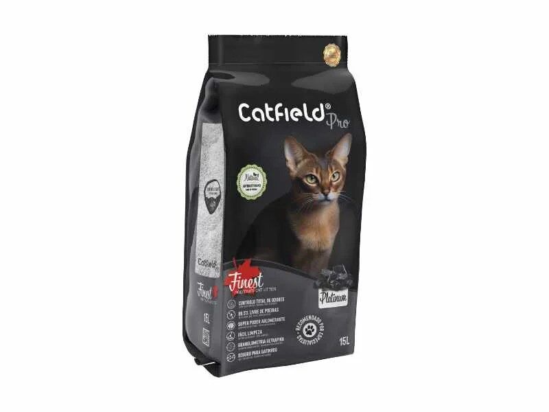 Areia Aglomerante de talco para gato 15L- Catfield Platinum Pro