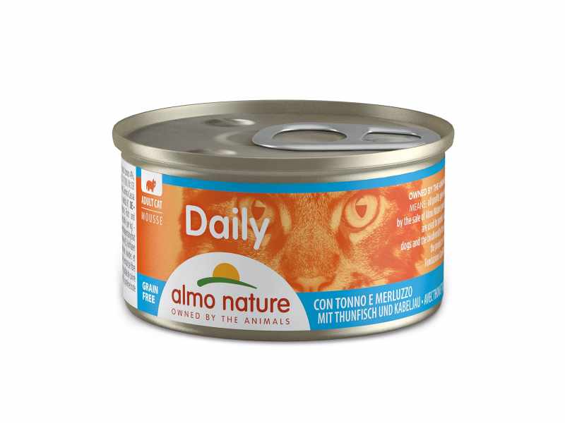 Almo Nature Daily Gato adulto - Mousse Atum e bacalhau