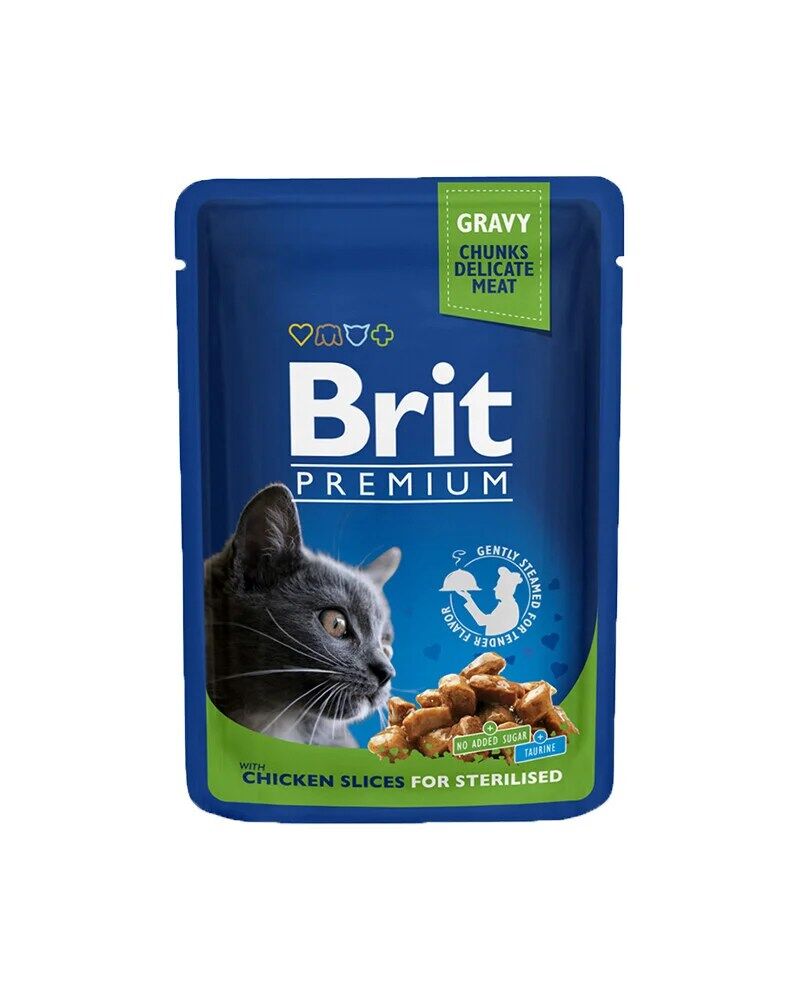 Brit Blue Cat Sterilised Wet Chicken Slices