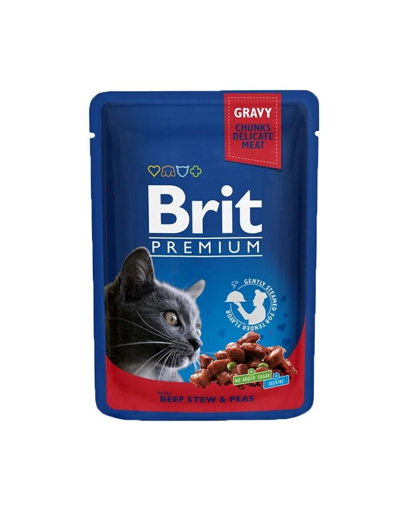 Brit Blue Cat Wet Beef Stew & Peas
