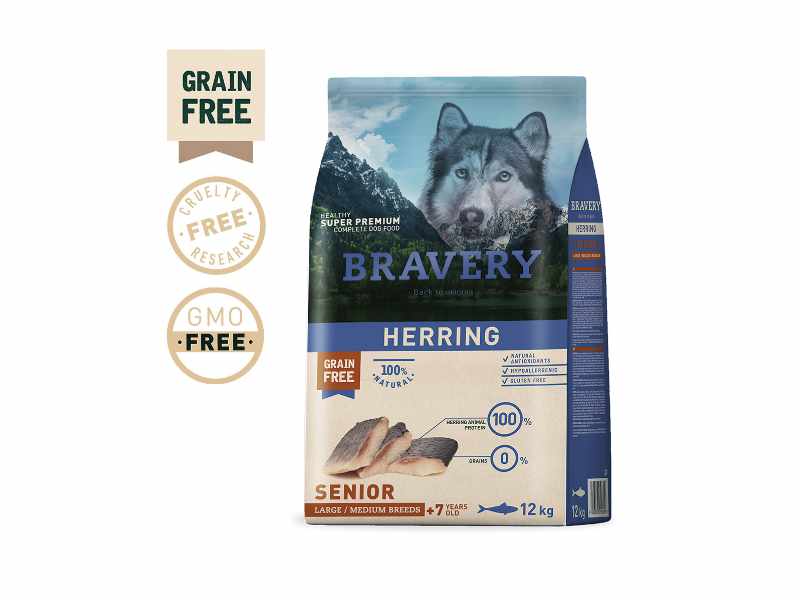 Bravery Cão Sénior Medium ou Large - Herring