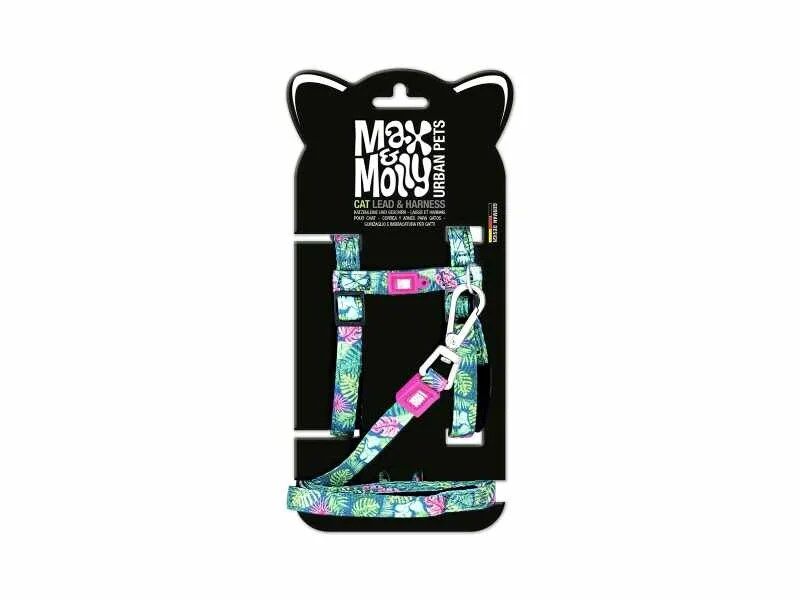 Max & Molly - Peitoral+Trela Tropical para gato