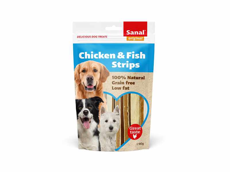 Sanal Dog - Chicken & Fish Strips Doypack