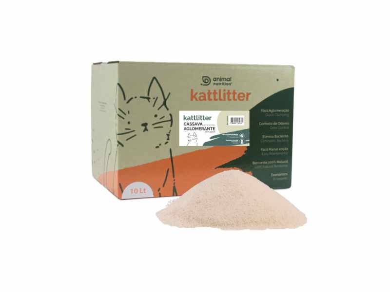 Kattlitter Cassava Areia Natural Aglomerante