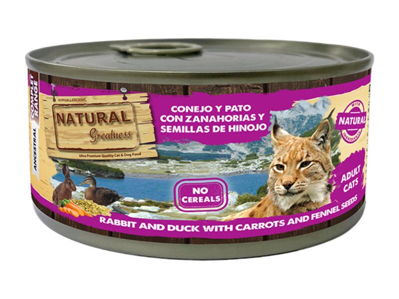 Natural Greatness Wetfood Cat – Coelho & Pato com Cenoura & Camomila