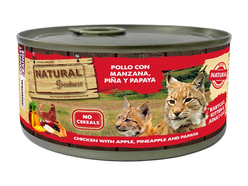 Natural Greatness Wetfood Cat – Frango com Maçã, Ananás & Papaia