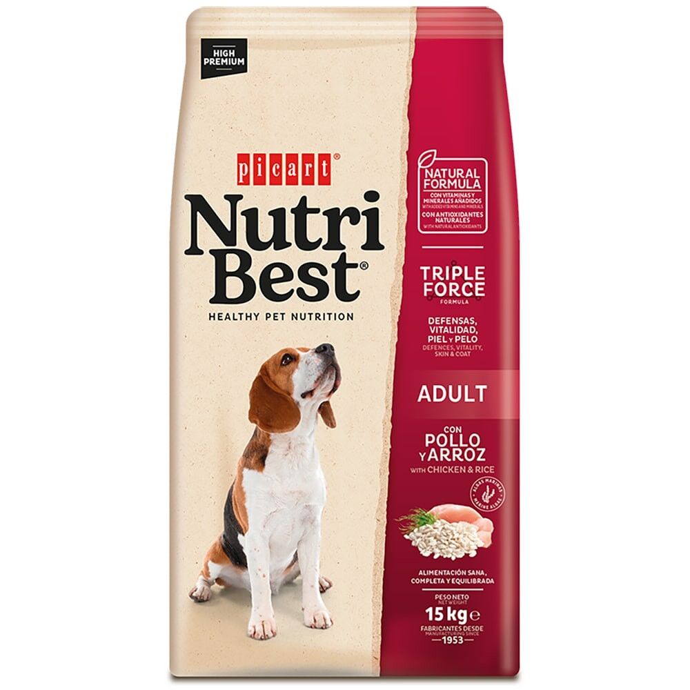 Picart Nutribest - Ração seca para cão adulto de Frango e arroz