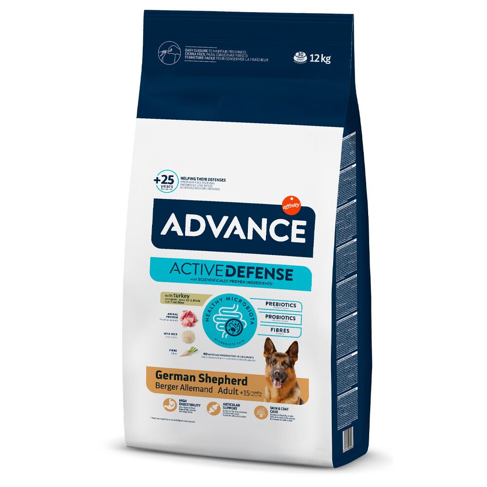 Advance Pastor Alemão – Ração Seca para Cão Adulto de Raça de Peru e Arroz