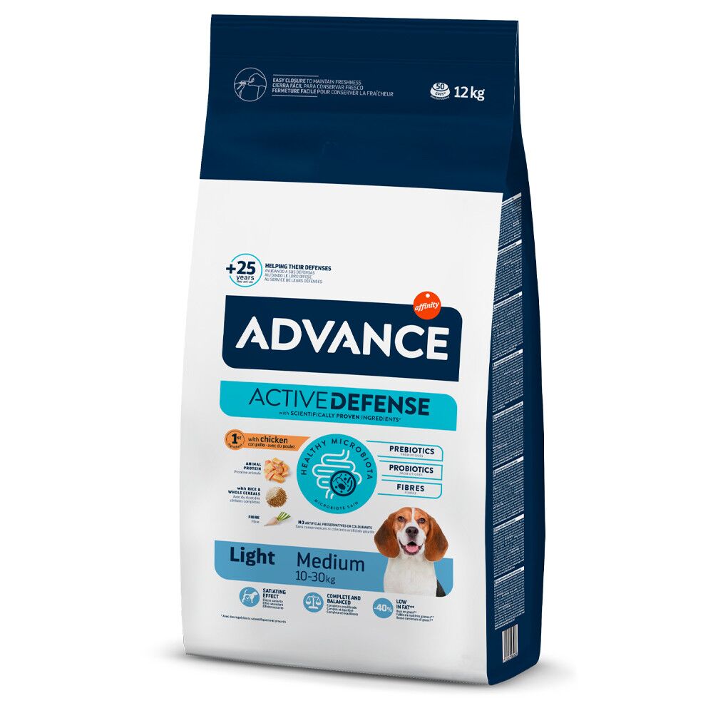 Advance Light Medium – Ração Seca para Cão Adulto Médio de Frango e Arroz