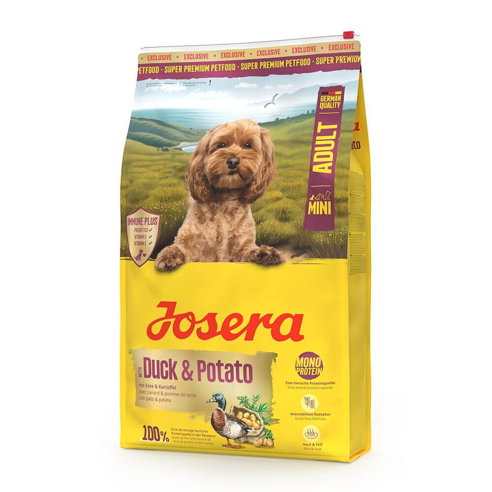 Josera Mini Duck & Potato – Ração seca para cão adulto pequeno – Pato e Batata