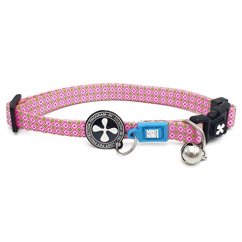 Coleira Retro Pink com ID Tag para gato - Max & Molly