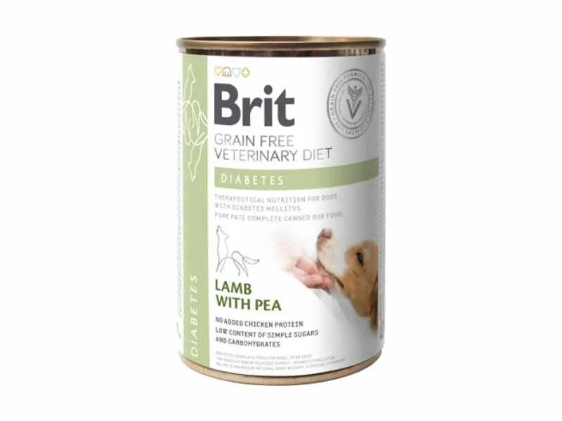 Brit Veterinary Diet Dog Diabetes Grain-Free Lamb with Pea - Wet