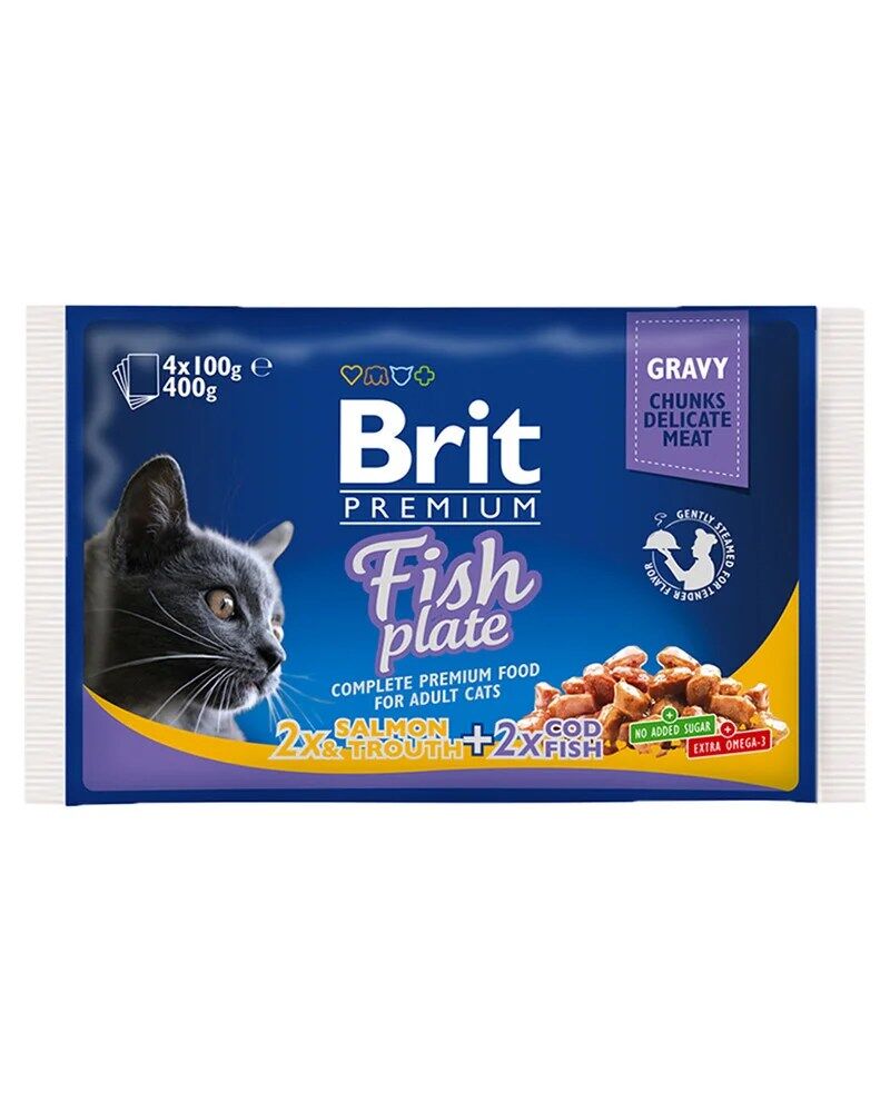 Brit Blue Cat Multipack Wet Fish Plate