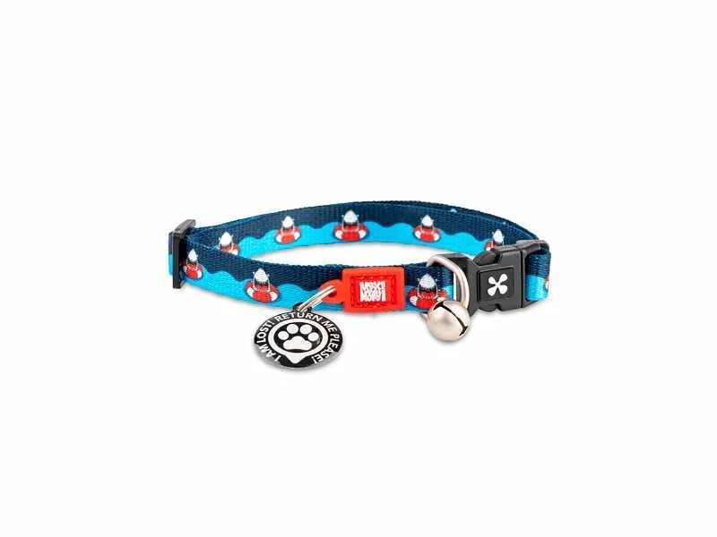 Max & Molly - Coleira com Id Tag Frenzy The Shark para gato