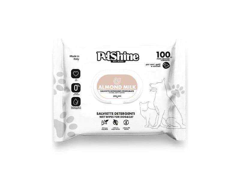 PetShine Wet Wipes leite de amêndoa – Toalhitas Húmidas Suaves