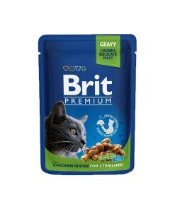 Brit Blue Cat Sterilised Wet Chicken Slices