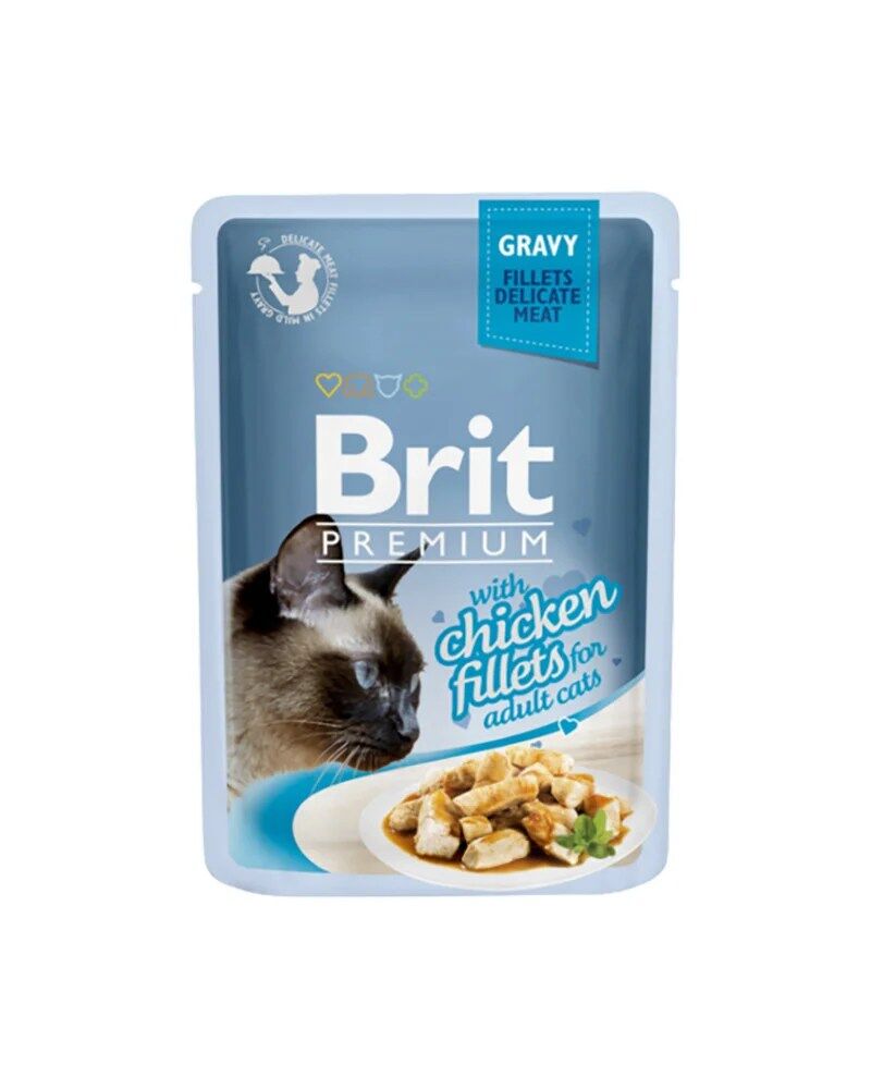 Brit Blue Cat Delicate Fillets in Gravy with Chicken