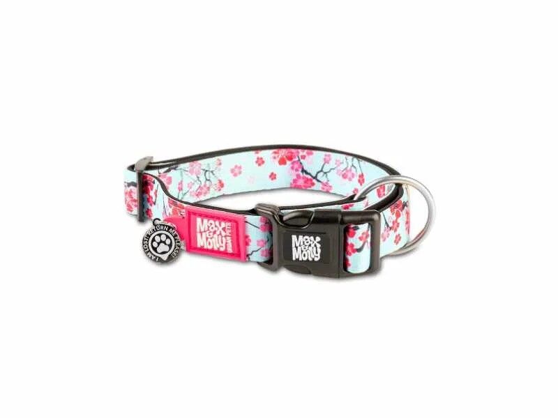 Max & Molly - Coleira Id Tag Cherry Bloom para cão